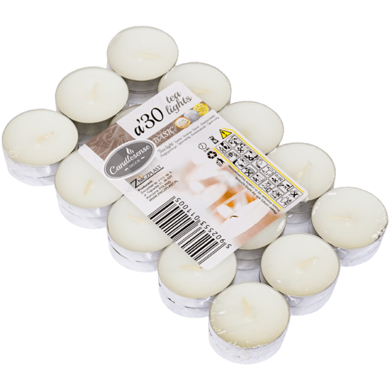 Lumânări pastilă neparfumate, 30 buc/pac, timp de ardere 4 ore